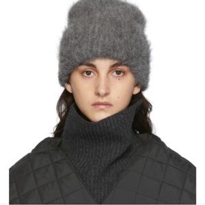Toteme Grey Alpaca Knit Beanie